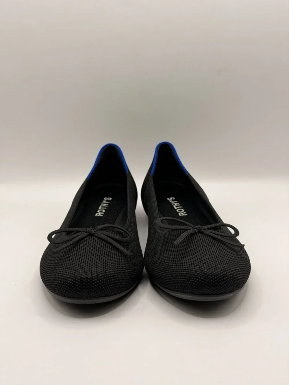 Rothy's Women The Ballet Knit Black Flat Sz 7.5